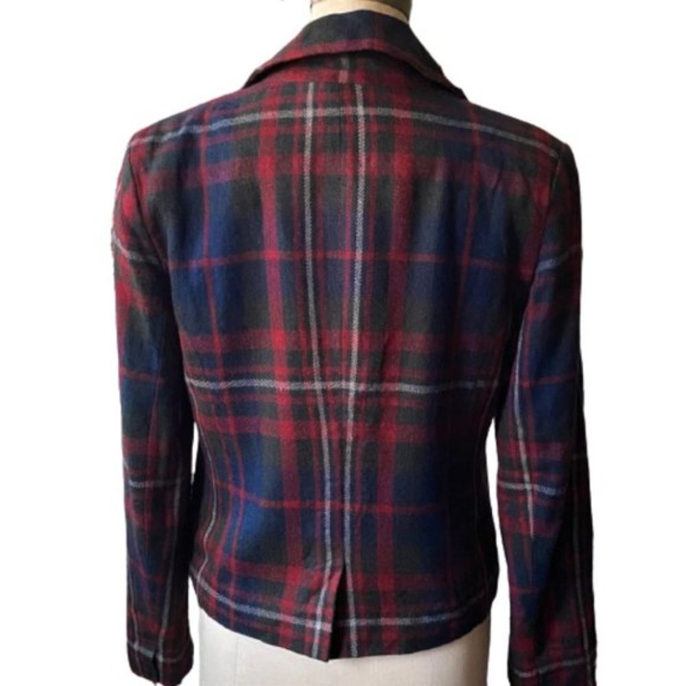 Dark Academia Vintage early 200s Jessica plaid check boxy blazer jacket - Picture 9 of 13